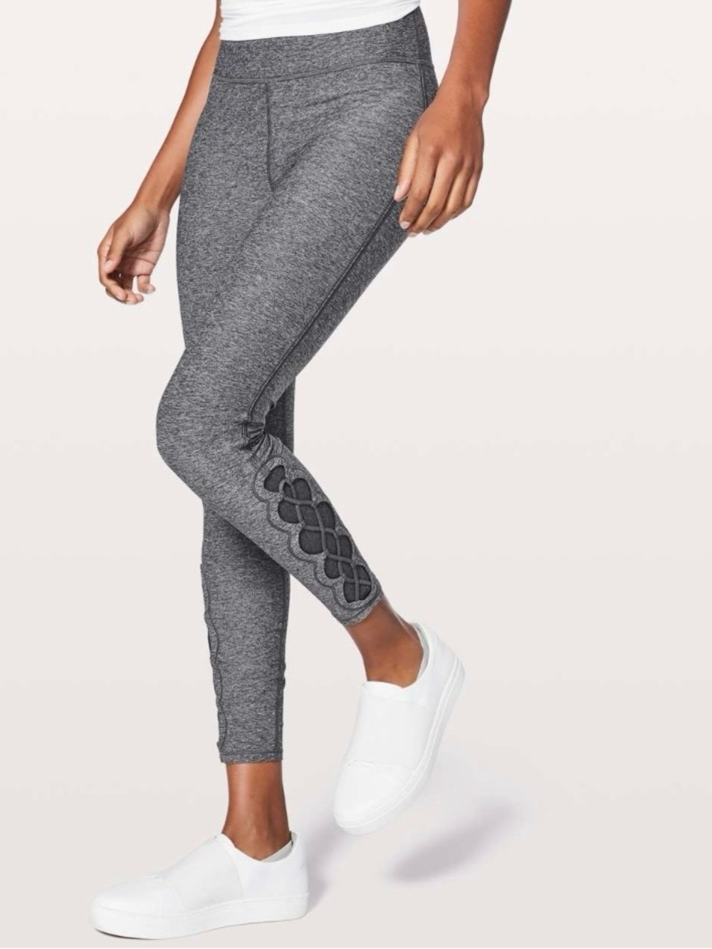 Lululemon Tied To It 7/8 Tight 25” Heathered Black / Dark Carbon